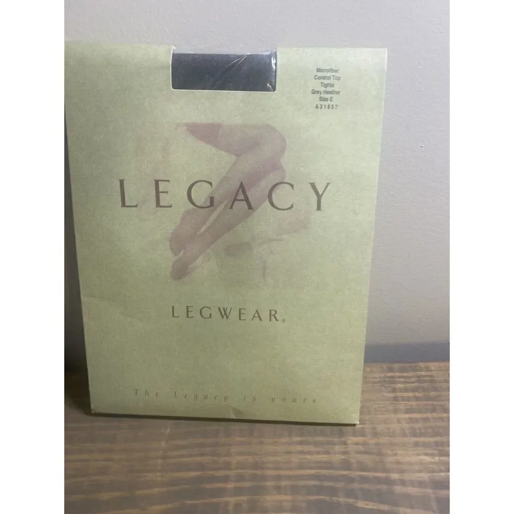 Legacy Legwear Microfiber Control Top Tights GREY HEATHER-SIZE E - A31857 - New